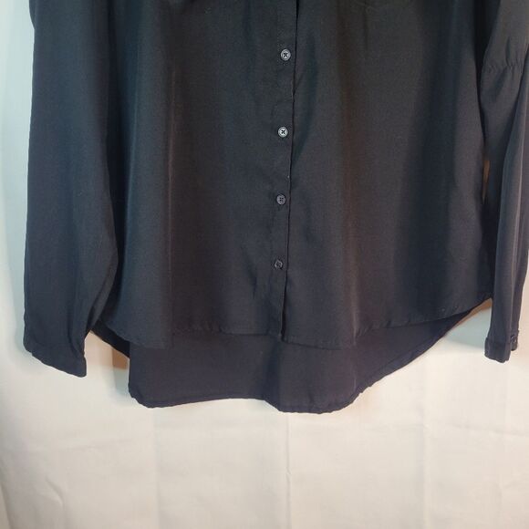 Simple Black Long Sleeve Shirt - Picture 5 of 9